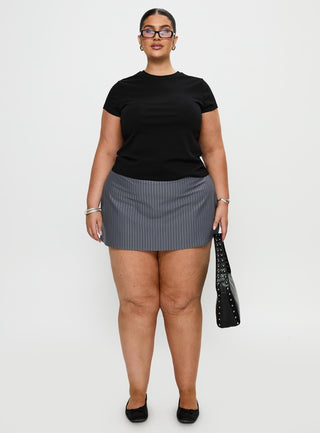 Cant Sleep Skort Charcoal Stripe Curve