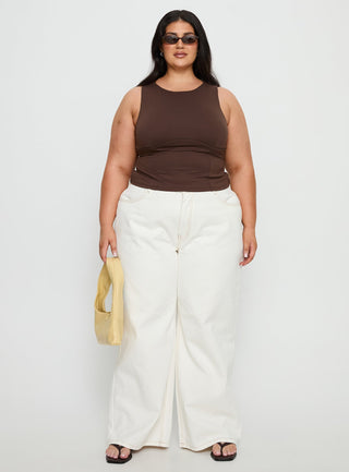 Georgetta Bust Detail Cami Top Brown Curve