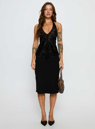 Eccentric Halter Top Black