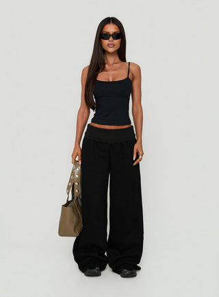 Lockie Foldover Baggy Sweatpants Black