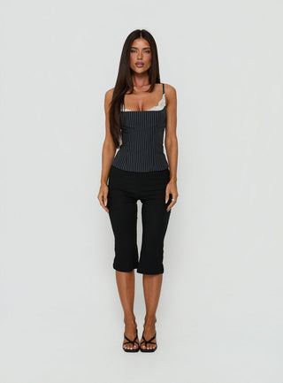 Renaissance Corset Top Navy Pinstripe