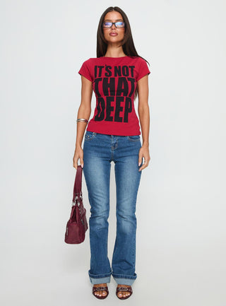Its Not That Deep Graphic Baby Tee Red