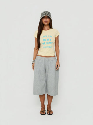 Always In My Dreams Graphic Baby Tee Yellow