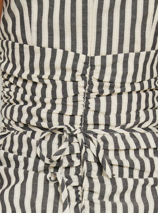 Gracea Gathered Waist Romper Stripe