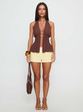 Illuminated Halter Top Mocha