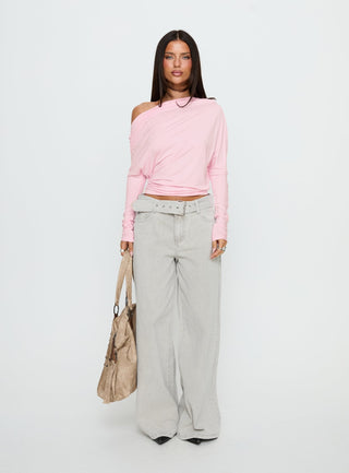 Party Hour Off Shoulder Top Pink