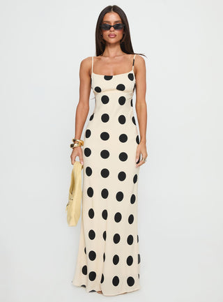 Avienna Maxi Dress Cream  Polka Dot