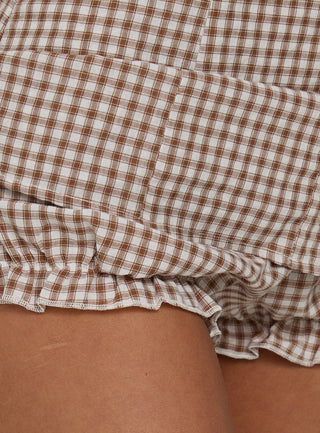 Loveliness Romper Brown Check