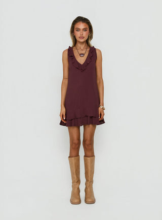 Swade Mini Dress Crinkle Plum