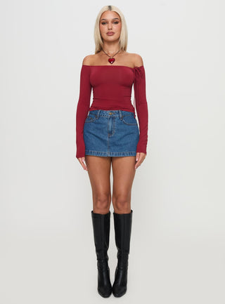 Nicolina Low Rise Denim Mini Skirt Light Wash Tall
