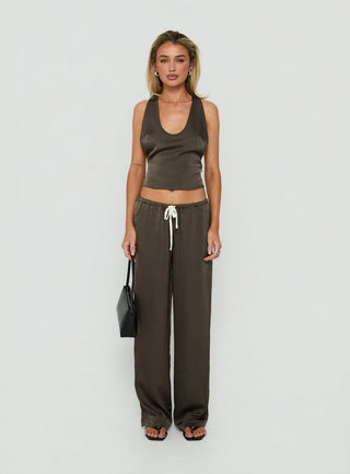 Bare Satin Cami Top Mocha