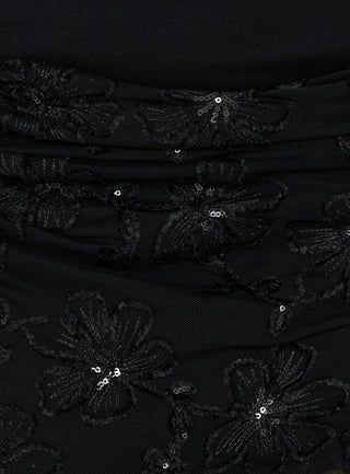 Bless Her Heart Contrast Halter Mini Dress Black