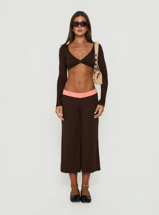 Kaitlynn Long Sleeve Bolero Brown