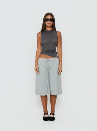 Hopeful Romantic Semi-Sheer Tank Top Grey