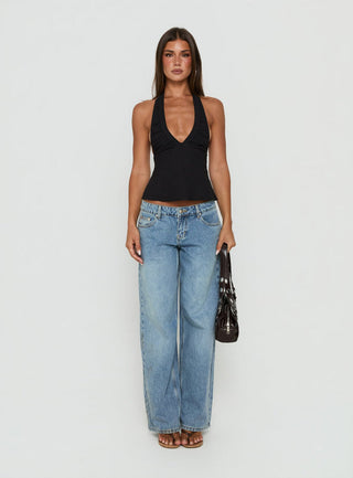 Tidal Wave Low Rise Straight Leg Jeans Light Vintage Blue