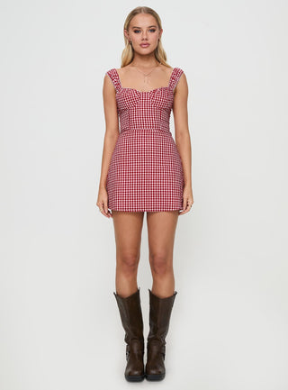 Faubert Mini Dress Red Gingham