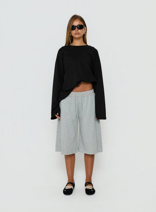 Settle Down Long Sleeve Top Black