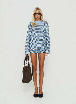 Meradith Long Sleeve Top Blue Stripe