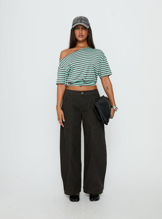 Ashlinn Off Shoulder Drapey Top Stripe