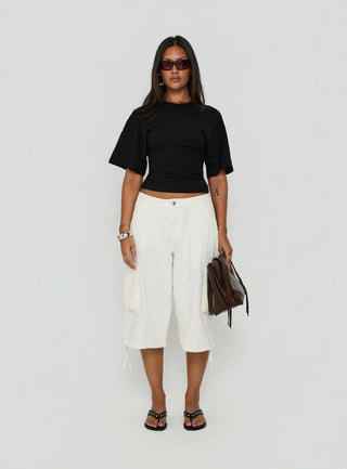 Nakota V Neck Cinched Tee Black