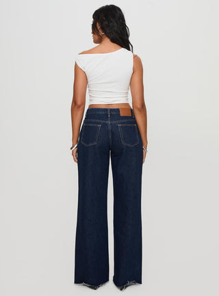 Darla Low Rise Straight Leg Jean Dark Blue Wash Petite
