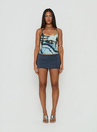 Full Focus Cami Top Blue Butterfly