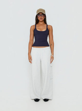 Kasper Cinched Longline Tank Top Navy