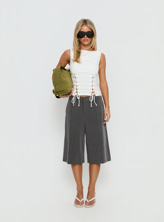 Lindee Tie Up Sleeveless Top White