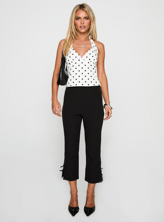 Alter Of Love Halter Top White  Polka Dot