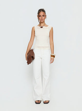 Skaia Layered Sheer Top Cream