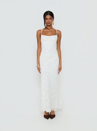 Avienna Maxi Dress White Burnout