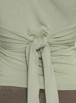 Madelon Long Sleeve Wrap Top Sage