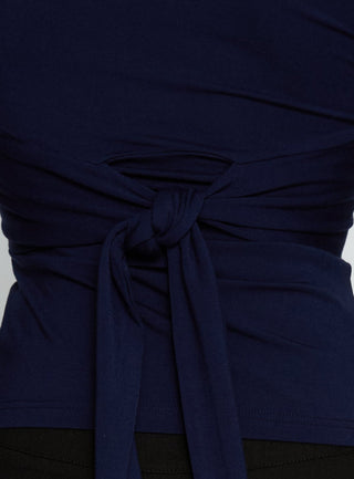Madelon Long Sleeve Wrap Top Navy