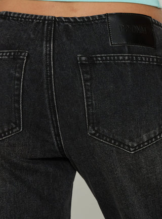 Buenos No Waist Low Rise Straight Leg Jeans Washed Black