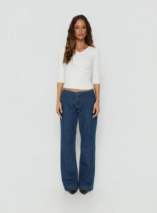Buenos No Waist Low Rise Straight Leg Jeans Dark Indigo