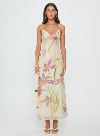 Isakaia Beaded Maxi Dress Floral  Multi