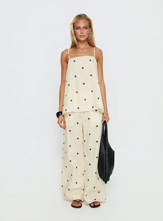 Bellara Longline Cami Top Yellow Polka