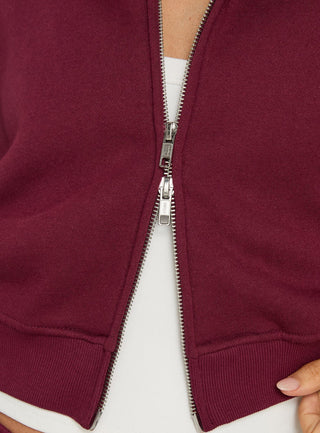 Zellah Double Ended Zipper Hoodie Cherry