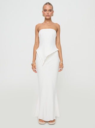Mercer Linen Blend Maxi Skirt White
