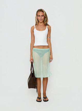 Sidori Sheer Midi Skirt Jelly Mint