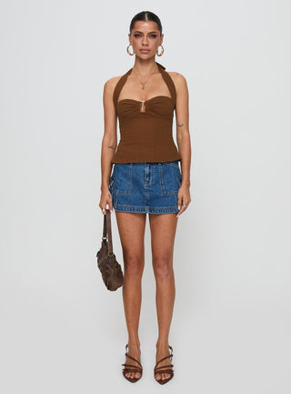 Isabetta Halter Top Chocolate