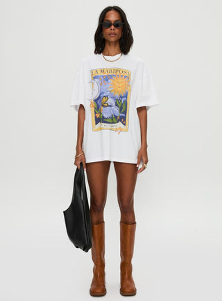 Tarot Card Oversized Graphic Top White  Multi