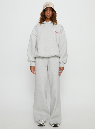 Princess Polly Stargirl Wide Leg Sweat Pants Grey Marle