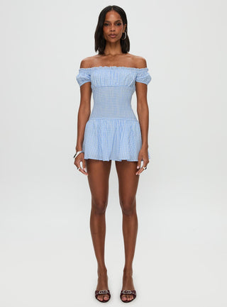 Count My Blessings Playsuit Blue Check