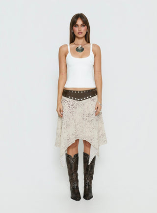 Dark Mirage Asymmetrical Midi Skirt Multi