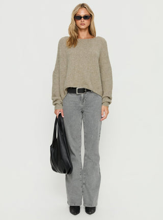 Magic Mirror Mid Rise Bootleg Jeans Washed Grey