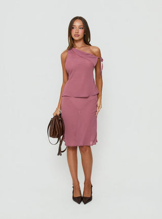 Vianna Sheer Midi Skirt Pink