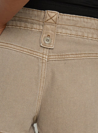 Headphones On Micro Cargo Short Washed Brown