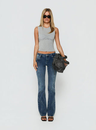 Maicey Layered Bralette Tank Grey Marle