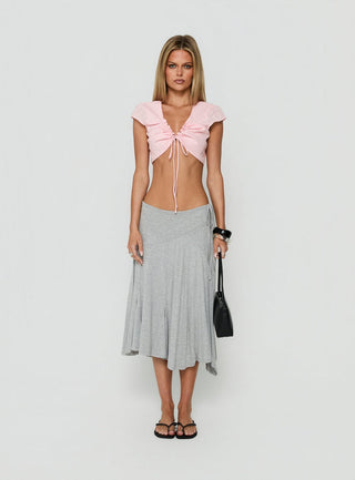 Cordelea Ruched Micro Crop Top Pink
